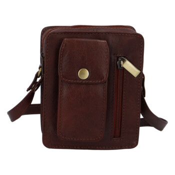 Pánska kožená kapsička na doklady hnedá - Tomas Furry