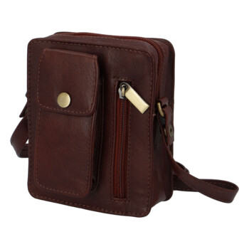 Pánska kožená kapsička na doklady hnedá - Tomas Furry