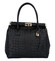 Luxusná dámska kožená kabelka do ruky čierna - ItalY Hyla Kroko