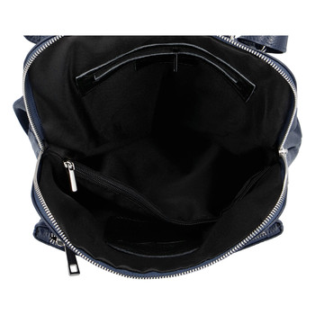 Dámsky kožený batôžtek kabelka tmavomodrý - ItalY Houtel