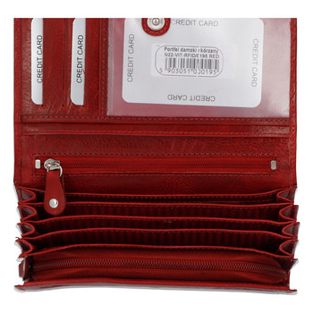 Dámska kožená peňaženka červená - Rovicky N195
