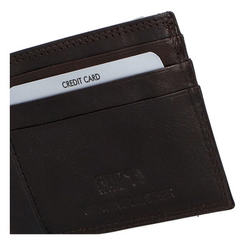 Kožené puzdro na kreditné karty tmavohnedé - Rovicky N1336